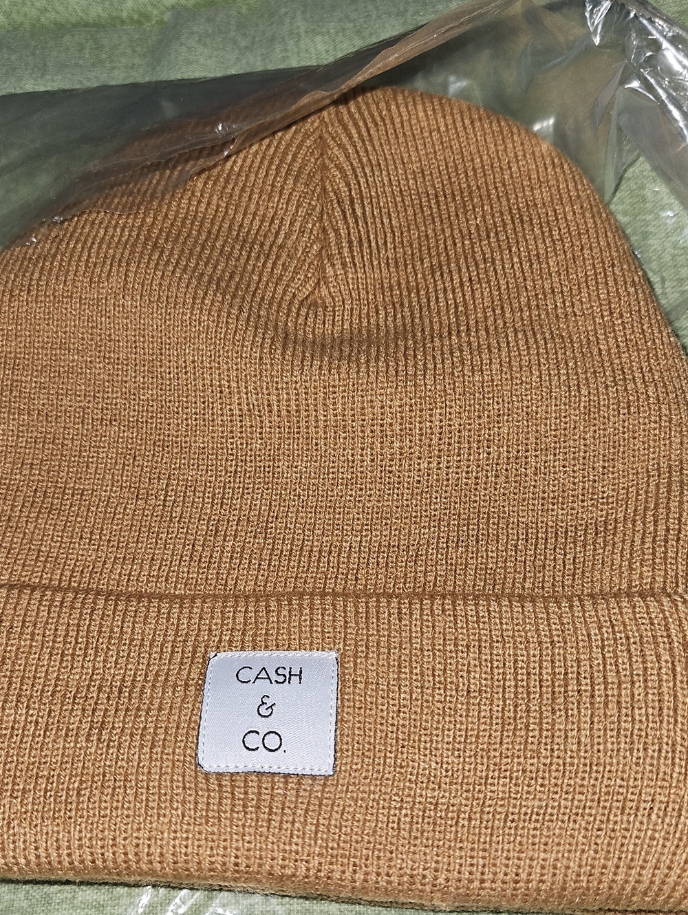 Men's Camel Rib Knit Beanie